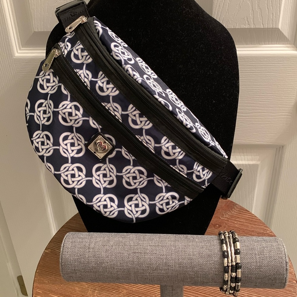 Brighton Black and White Geometric Crossbody Bag